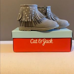 Toddler girls grey ankle booties
